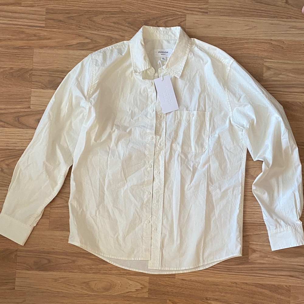 Brand new cream men’s button up dress shirt